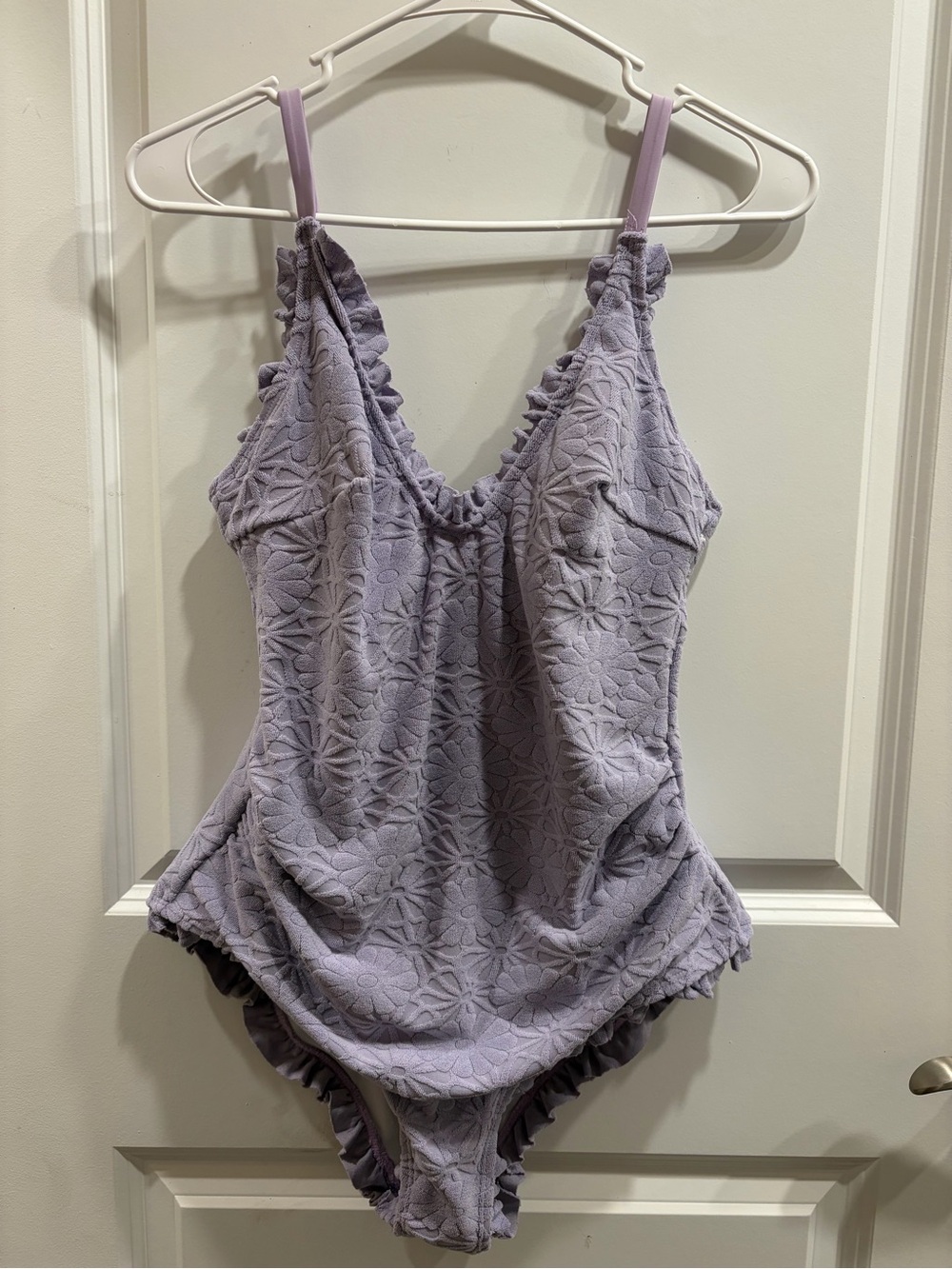 Women’s Lavender One Piece Swimsuit Size OXL OX Soft Fabric